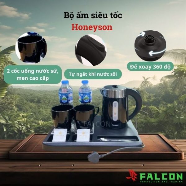 Bộ ấm siêu tốc cao cấp Honeyson 3 chi tiết