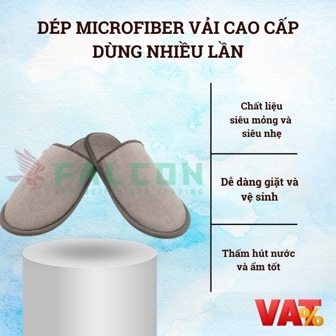 Falcon cung cấp dép microfiber vải cao cấp cho khách sạn của bạn