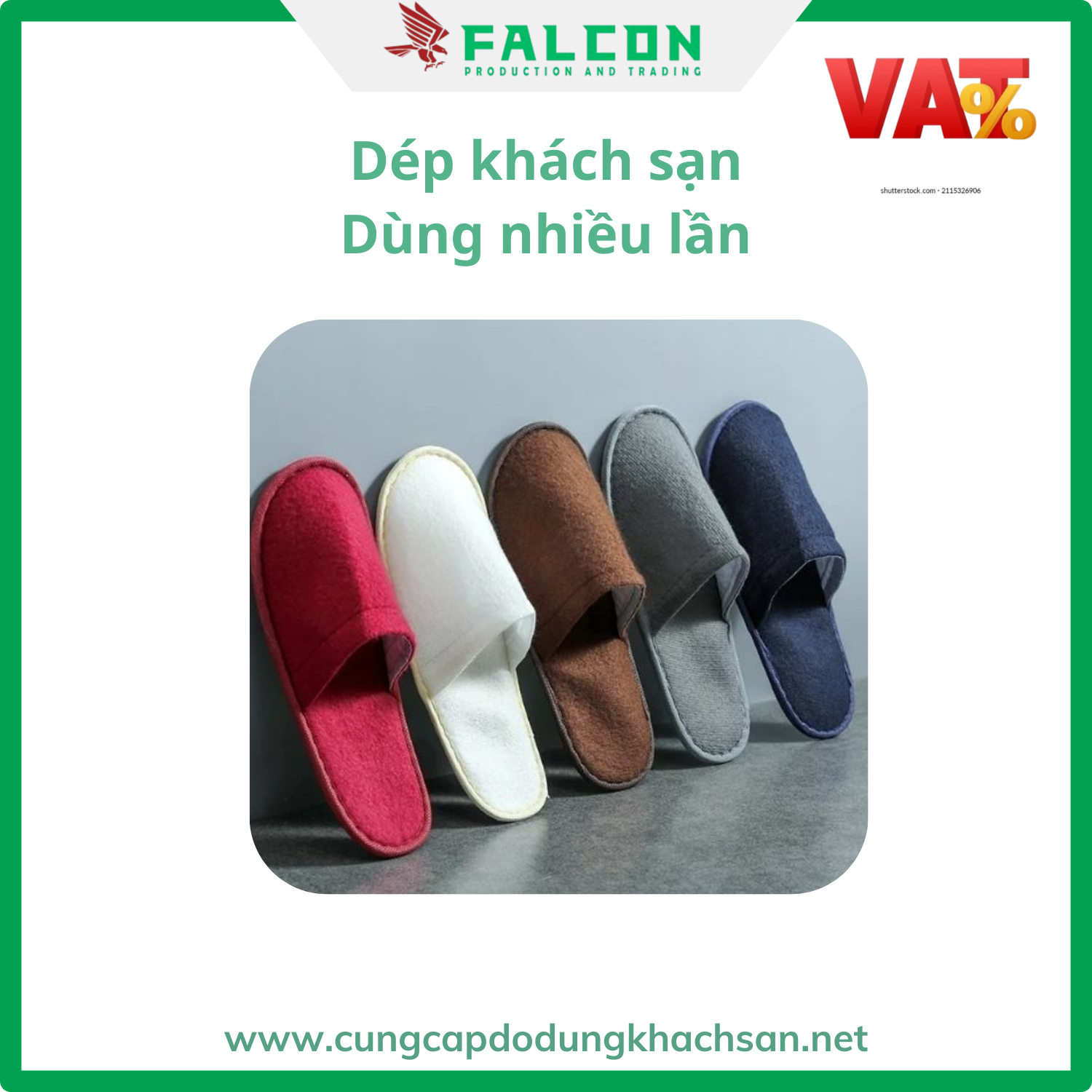 Falcon cung cấp đa dạng mẫu mã các loại dép khách sạn cao cấp