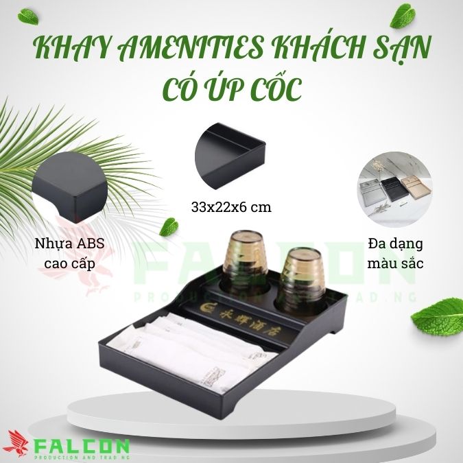 Khay amenities khách sạn có úp cốc tiện lợi