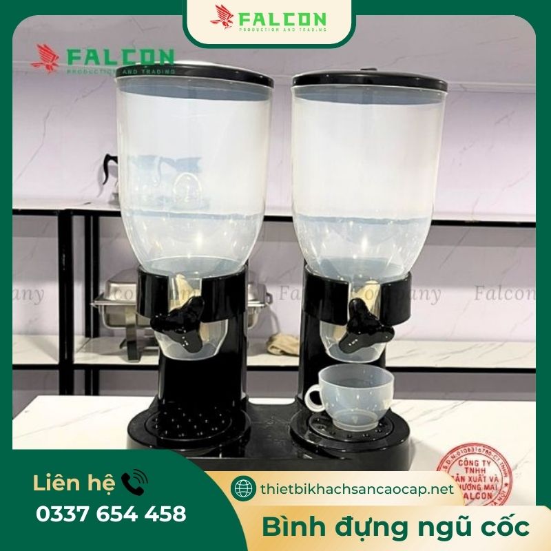 Bình đựng ngũ cốc 2 ngăn tiện lợi
