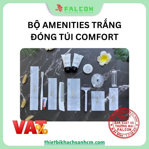Bộ amenities trắng đóng túi comfort