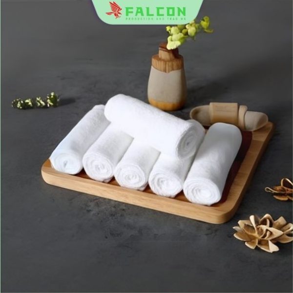 Khăn lau tay khách sạn vải cotton trắng 34x34