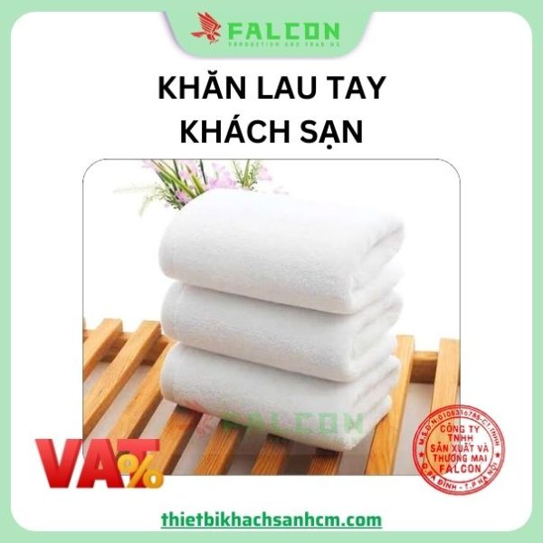 Khăn lau tay khách sạn vải cotton trắng 34x34