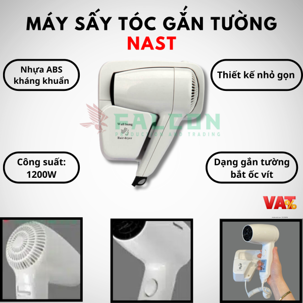 Máy sấy tóc gắn tường Nast cho khách sạn