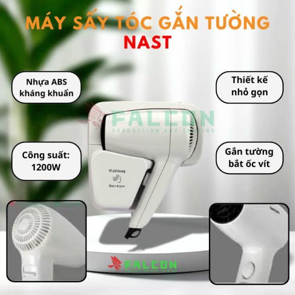 Máy sấy tóc gắn tường Nast cho khách sạn