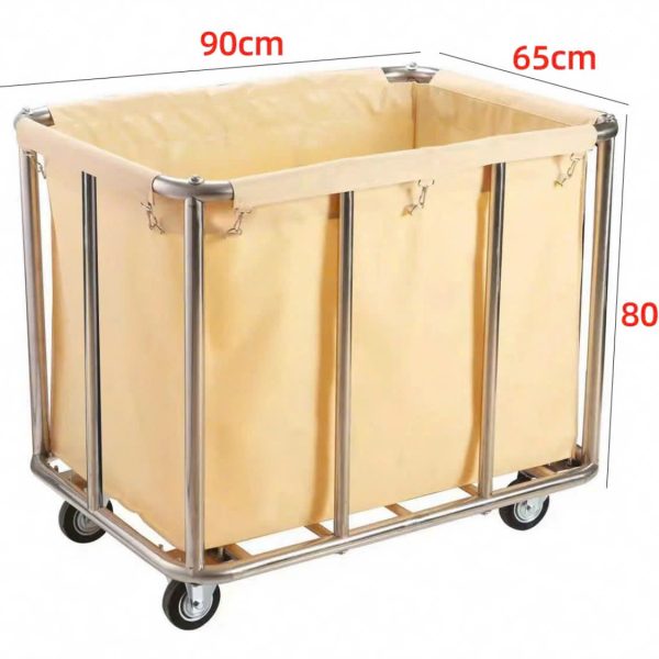 Xe để đồ dơ khách sạn hình chữ nhật - xe dọn buồng phòng khách sạn