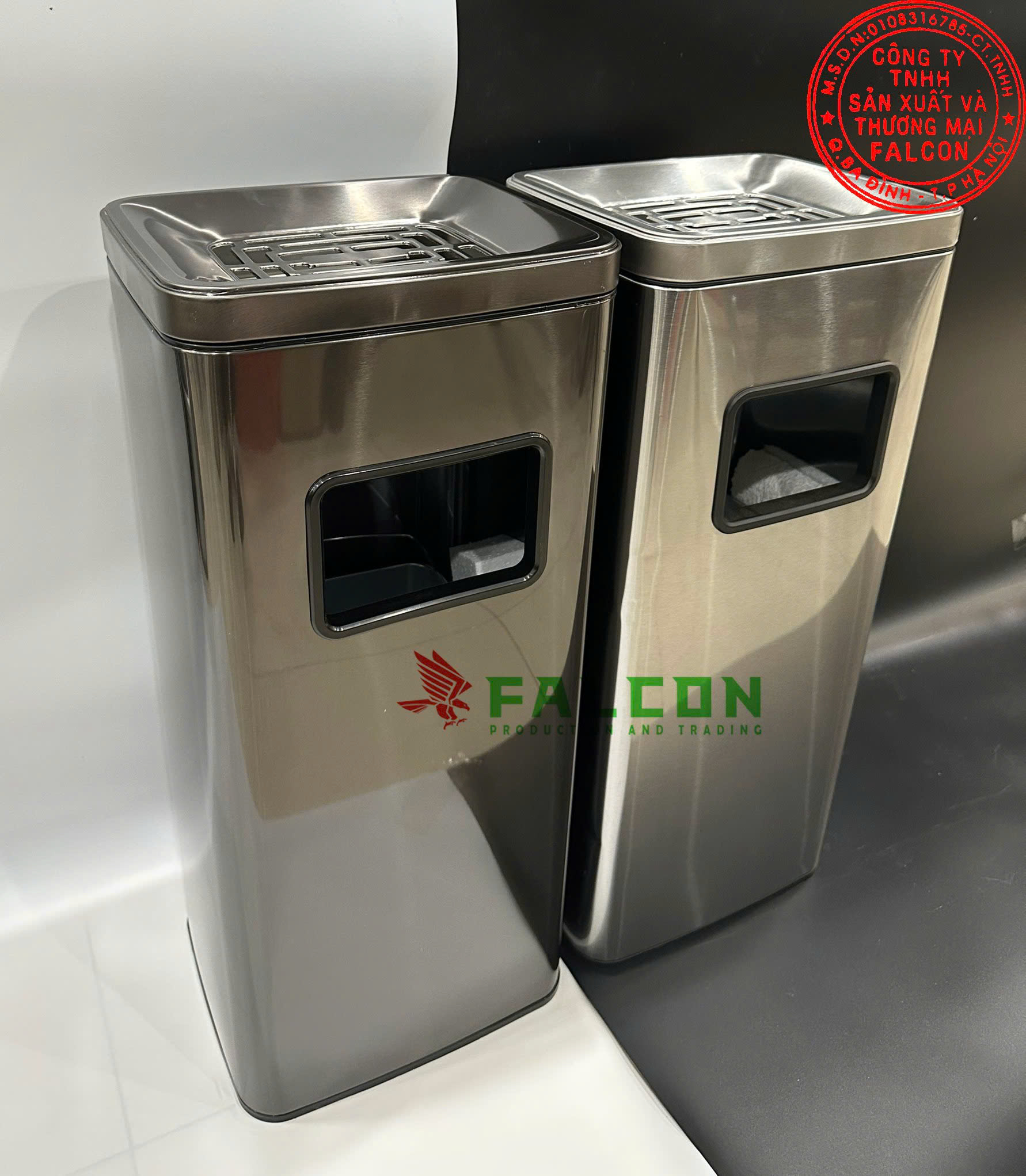 Thùng rác gạt tàn nano hình chữ nhật